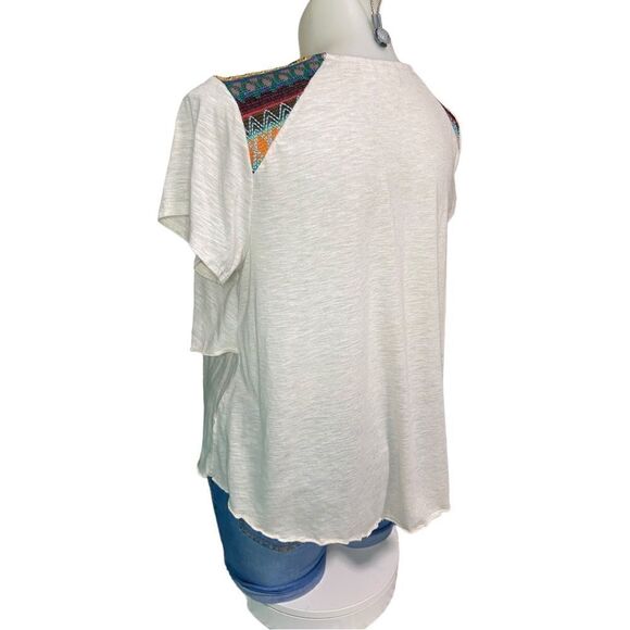 Cato Short Sleeve Bohemian Layered Colorful Embroidered Tee Plus Size 18/20W - Picture 8 of 16